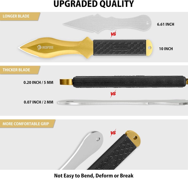 NedFoss COBRA Throwing Knives 6Pack, Ideal Companion for Throwing Axes and Tomahawks, 10" One Piece Stainless Steel Design with Sheath, Sturdy for Recreation and Competition - Image 4